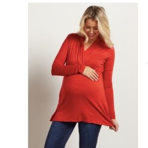 Pinkblush Long Sleeve Draped Nursing Top S